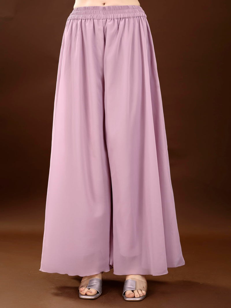 SHOPPING QUEEN Women's Georgette Embroidered Kurta Palazzo with Dupatta (A548_Light Purple_S) - Image 5