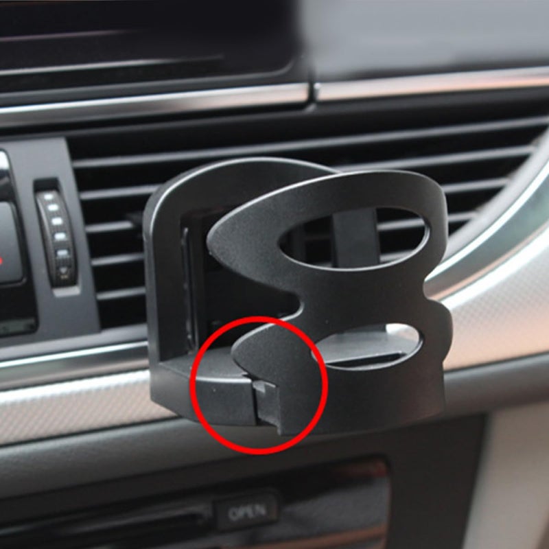 Folding ABS Car Cup Holder Black Beverage Bottle Stand For Vehicle Travel Daily Use - Image 3