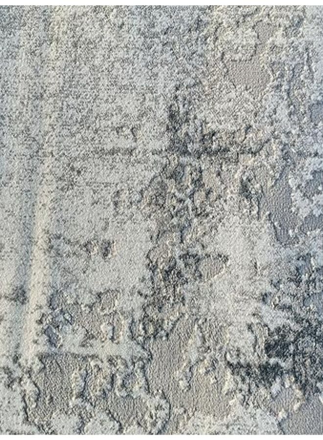 هارموني هوم سجادة ناعمة من هارموني هوم، 200x300 سم، بساط كشمير مضفر مقاوم للانزلاق لغرفة المعيشة، غرفة النوم وغرفة الطعام، مستطيلة، رمادي - Image 2