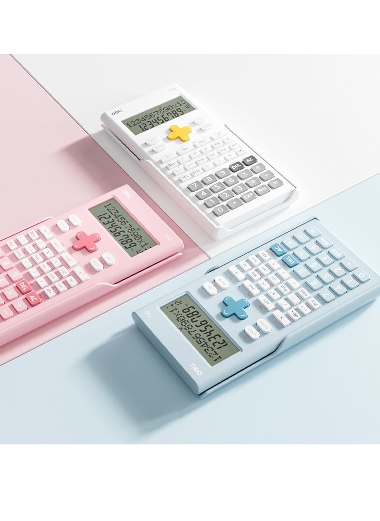 Deli - Deli E1700 Exam-Compliant Scientific Calculator with 240 Functions, 10+2 Dual Line Display & 5-Year Warranty - Pink - Image 1