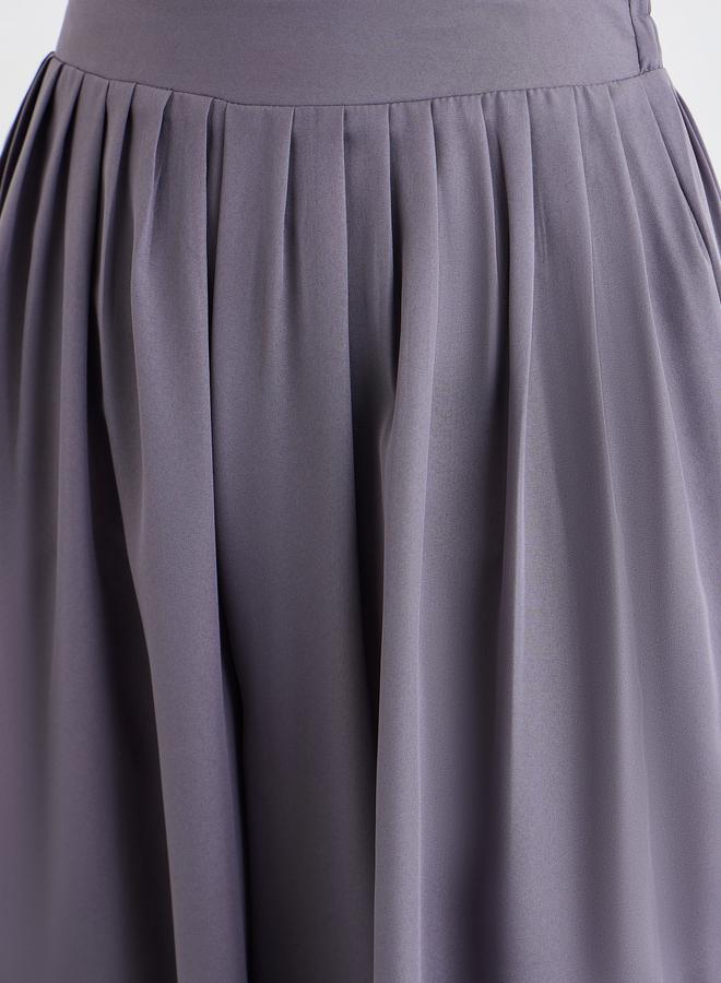 ستايلي بنطال بأرجل واسعة وخصر نصف مطاطي - Image 3