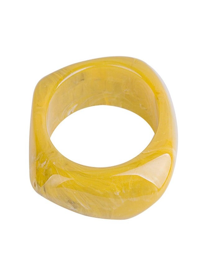 SCRDPRAD Colorful Acrylic Resin Bangle Bracelet Wristbands Tortoiseshell Acetate Plate Cuff Bracelet Vintage Chunky Wide Irregular Geometric Punk Cool Plastic Jewelry for Women-yellow - Image 1