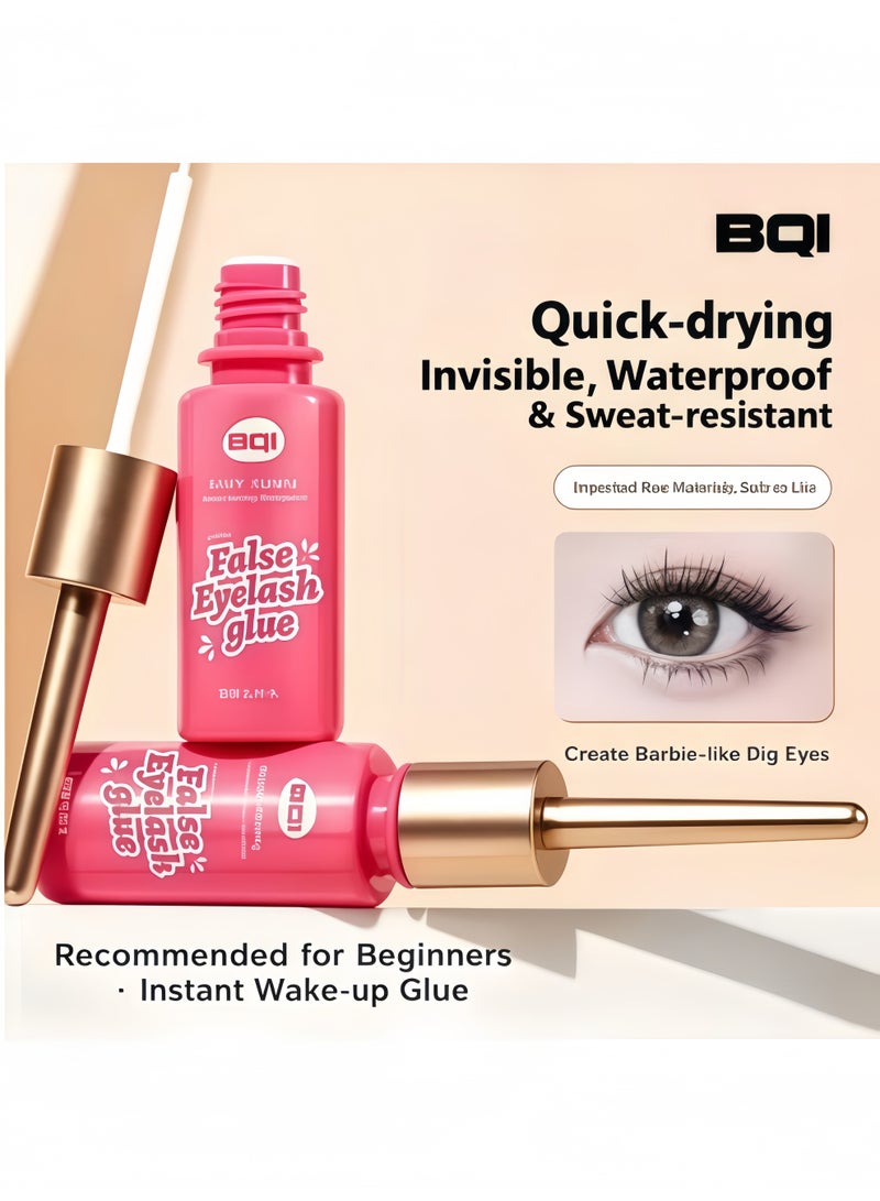 BQI Invisible Clear False Eyelash Glue, Quick-Drying, Waterproof & Sweat-Resistant, Long-Lasting, Hypoallergenic Non-Irritating, No White Residue, Easy to Remove for Beginners, Gentle Adhesive for Eyelash Extensions - Image 4