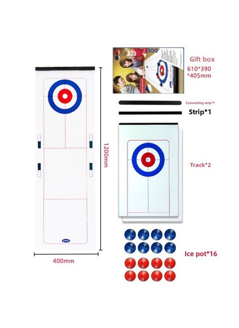 Table Curling Portable Casual Desktop Ice Hockey Decompression Toy Children Parent-Child Interaction Adult Party Battle Game-Colour:Spliced ​​plate Curling Set-Specification:Standard