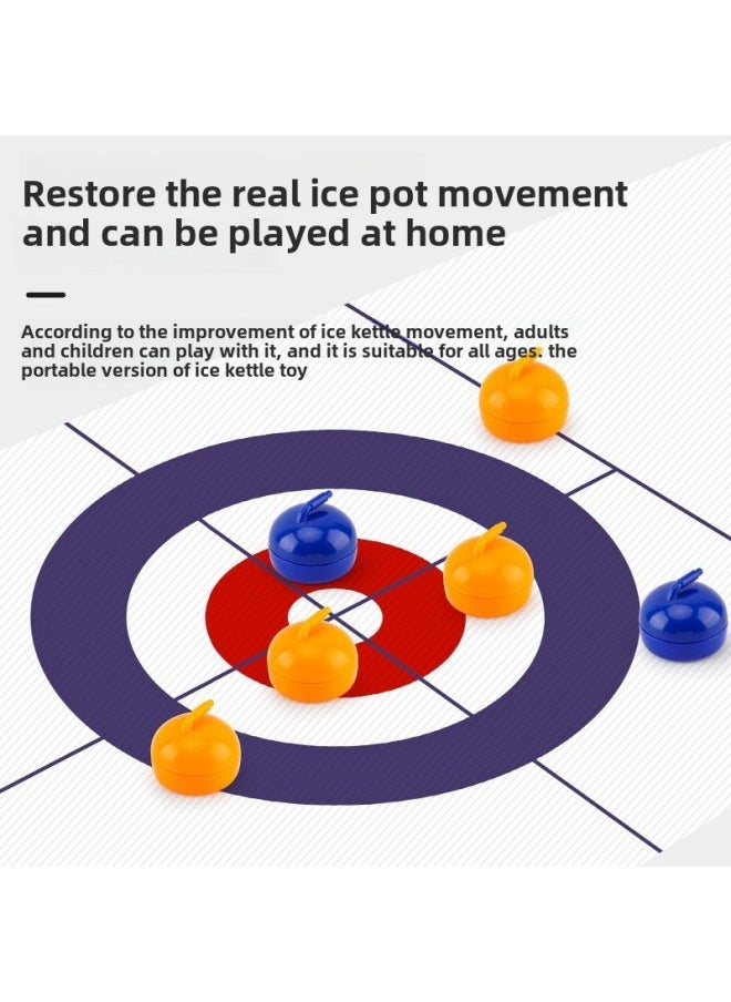 null - Table Curling Portable Casual Desktop Ice Hockey Decompression Toy Children Parent-Child Interaction Adult Party Battle Game-Colour:Spliced ​​plate Curling Set-Specification:Standard - Image 1
