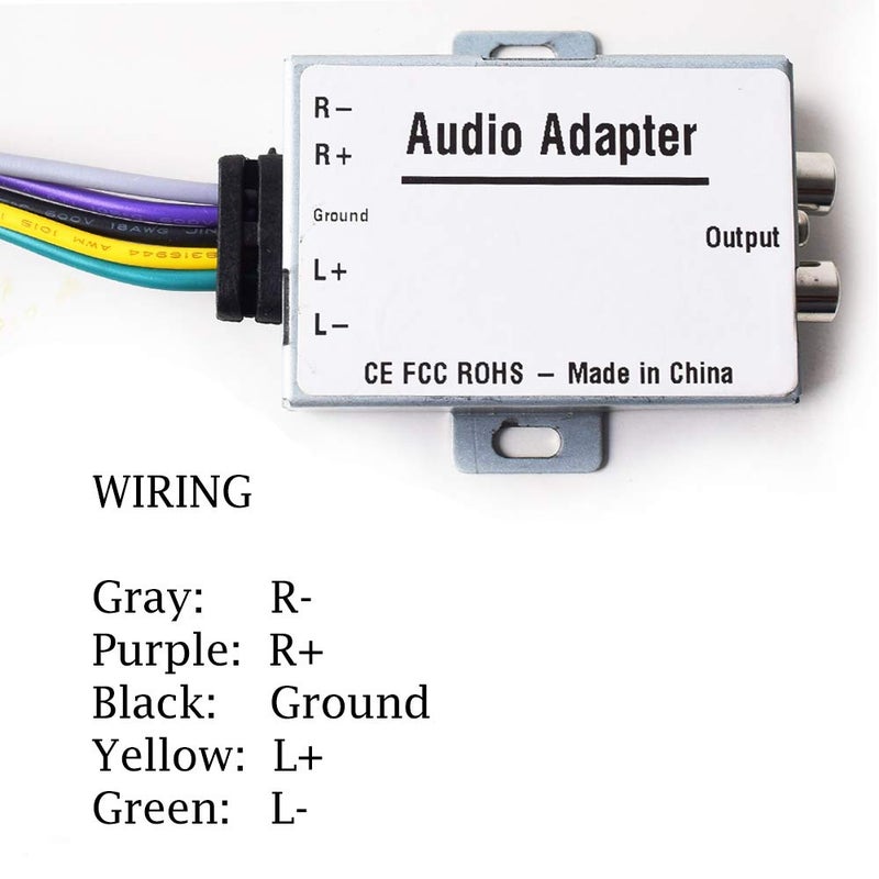 Ekylin Car Stereo Audio Speak Signal Hi-Low Converter for Auto Amp Subwoofer Amplifier CD Player High to Low Adapter Audio Amp Converter - Image 3