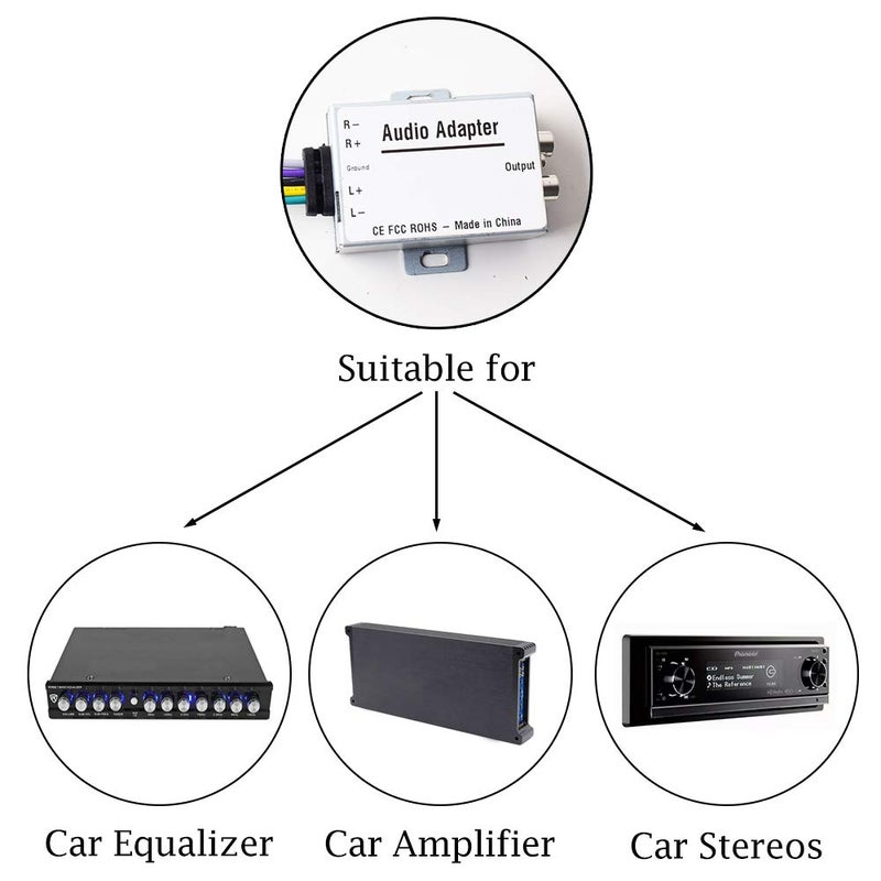 Ekylin Car Stereo Audio Speak Signal Hi-Low Converter for Auto Amp Subwoofer Amplifier CD Player High to Low Adapter Audio Amp Converter - Image 5