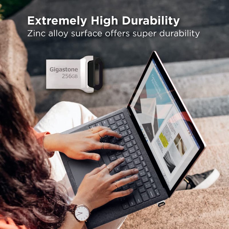 GIGASTONE Z90 256GB USB 3.2 Gen1 Flash Drive, Mini Fit Metal Waterproof Compact Pen Drive, Reliable Performance Thumb Drive, USB 2.0 / USB 3.0 / USB 3.1 Interface Compatible - Image 3