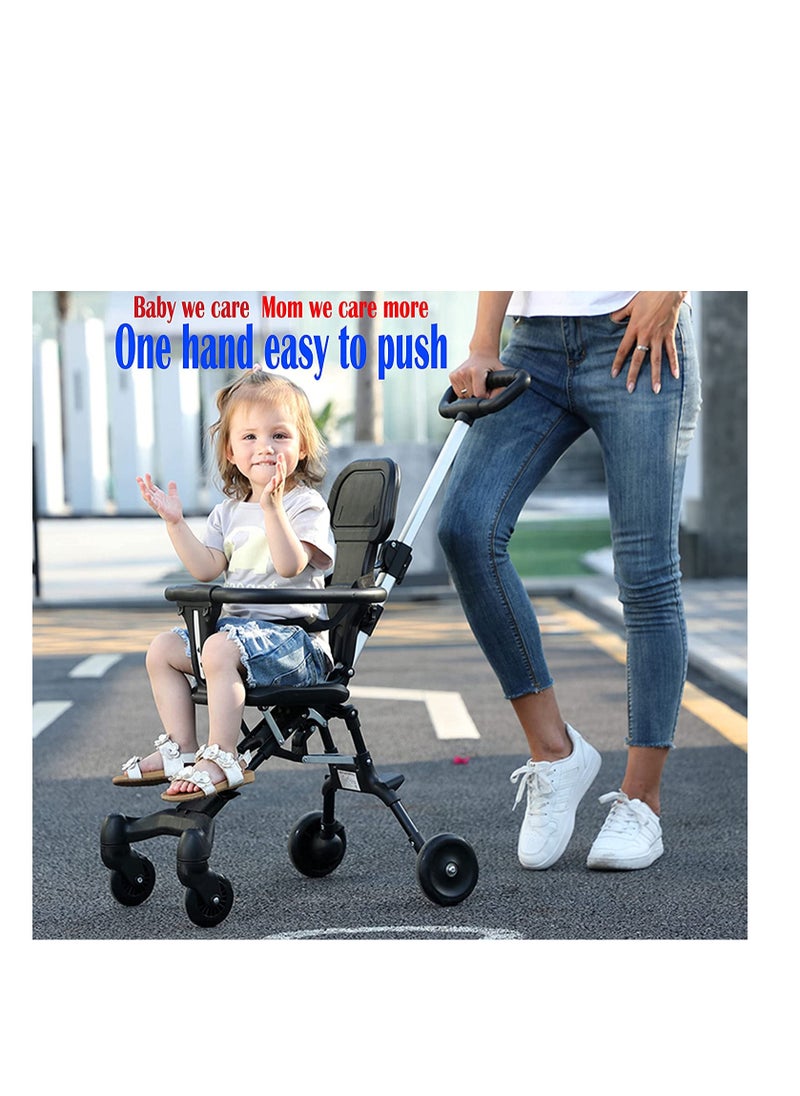 Generic Stroller for Travel Portable Compact Airport Stroller Mini Stroller for Travels All Terrain Toddler Stroller for Upto 65 Lbs.Color Black  - Image 2