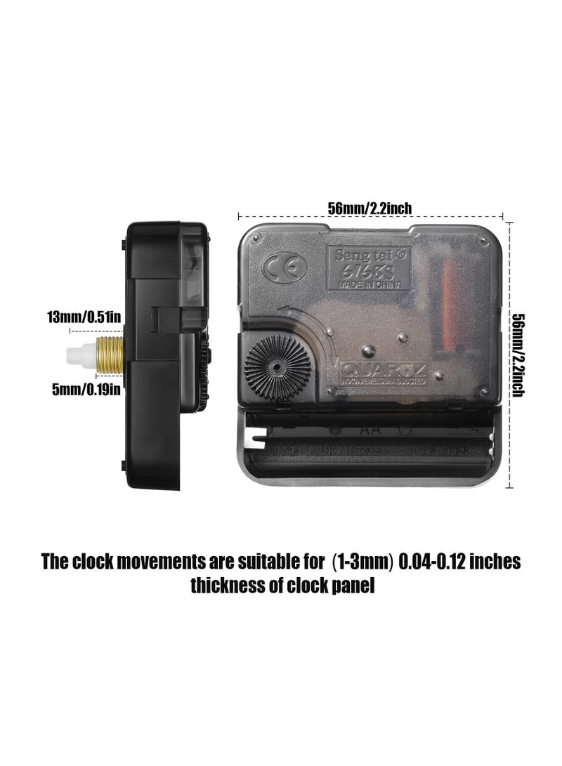4 PCS Quartz Clock Movement Mechanism with 4 Walnut Wood Clock Hands, Ideal for DIY Clock Repair and Replacement Parts (Fits 12 Inch Clock, 13 mm)  - Image 5