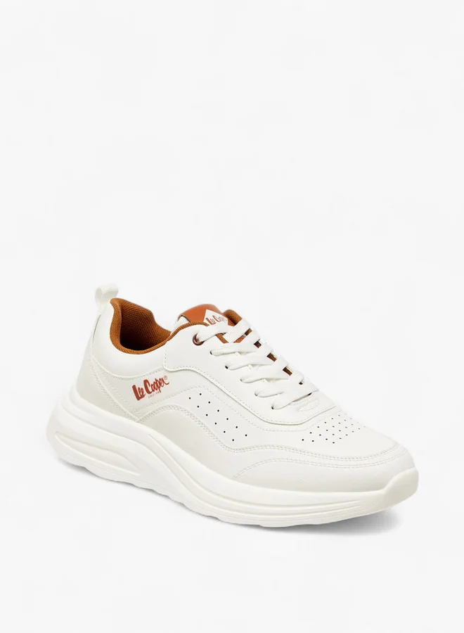 لي كوبر Men's Perforated Panelled Lace-Up Sneakers