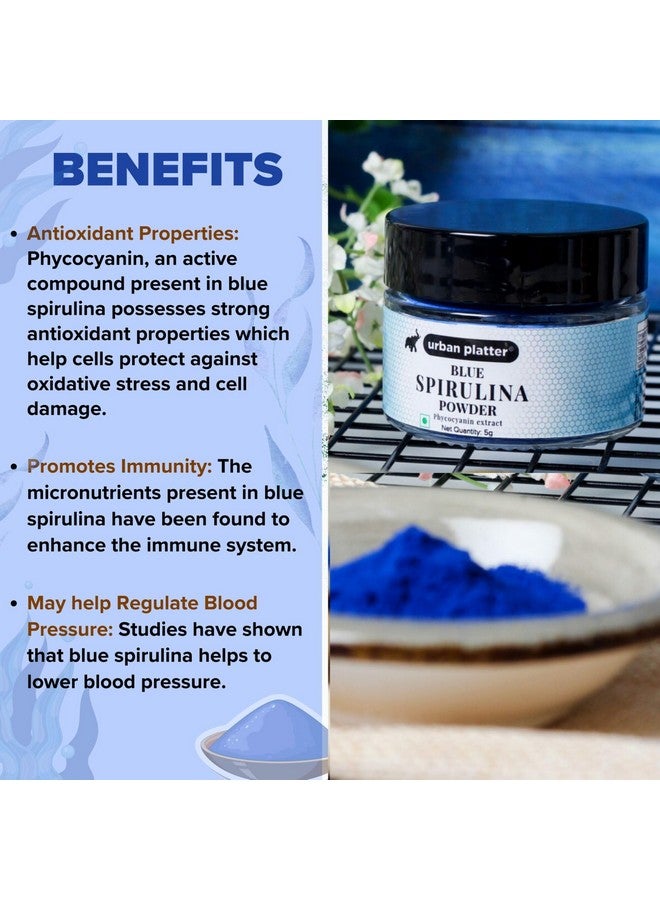 Urban Platter مسحوق سبيرولينا الزرقاء من أوربان بلاتر، 5 جرام [مستخلص فيكوسيانين] - Image 5