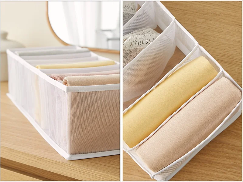 Ocean Home Textile 3 Pieces 8 Compartment Cabinet Drawer Inside Accordion Type Folding Laundry Organizer