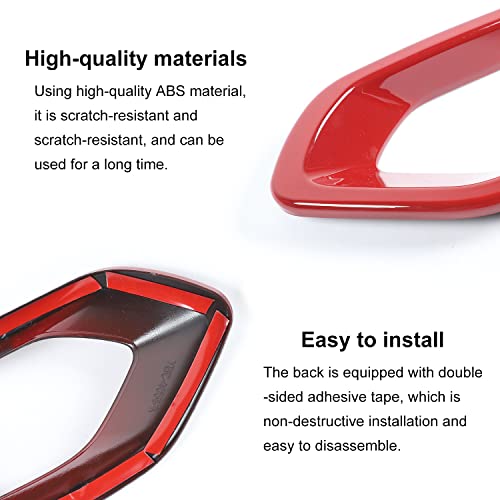 JWWY Front Grille Radiator Grille Grillwork Surround Assembly Inserts Mesh Front Fascia Grille Trim for 2015-2024+ Dodge Charger Exterior Accessorie Red 2pcs - Image 4
