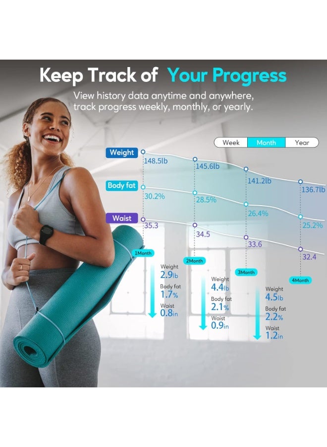 general Digital Body Tape Measure, 60in Body Measuring Tape, Bluetooth Measuring Tape for Body Measurements with App, Body Fat Measurement Device for Weight Loss, Locking, Retractable - Image 5