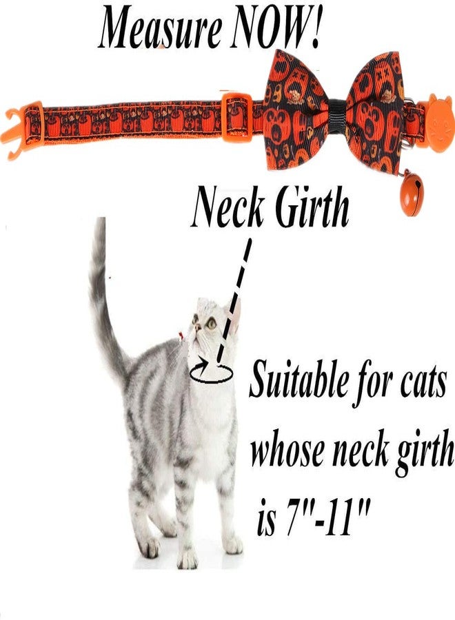 BoomBone 2 Pack Halloween Cat Collar Breakaway, Bowtie Cat Collar with Bells, Cute Kitten Collars for Fall - Image 5