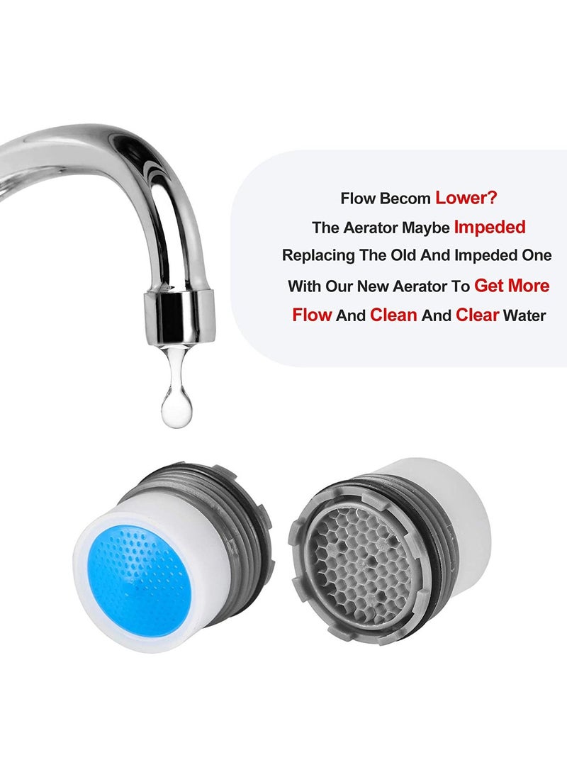 SYOSI 6 Pieces Faucet Aerator Insert Water Tap Aerators Faucet Flow Restrictor Replacement Parts for Bathroom or Kitchen 1.2GPM 16.5mm 0.65Inch  - Image 3