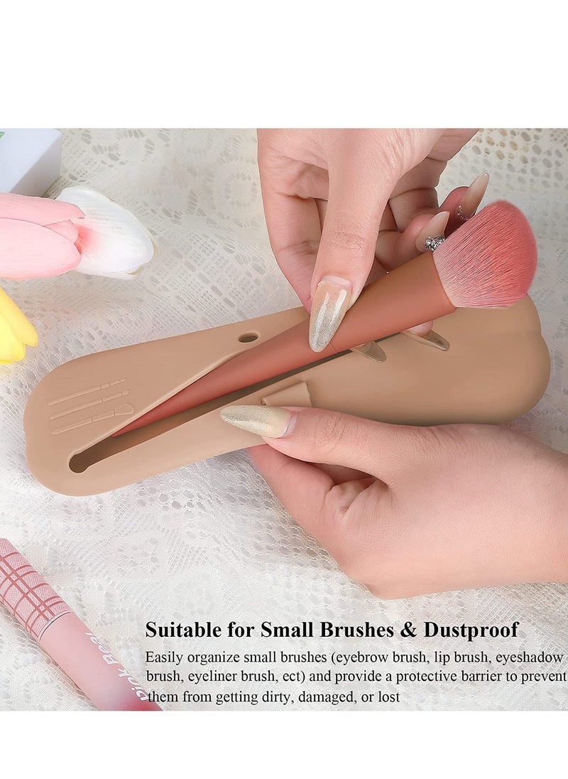 SYOSI - Travel Makeup Brush Holder, Silicon Makeup Brushes Case, Travel Makeup Brush Holder, Soft Portable Cosmetic Brushes Holders, Waterproof Makeup Brushes Organizer for Traveling 2 Pack - Image 1