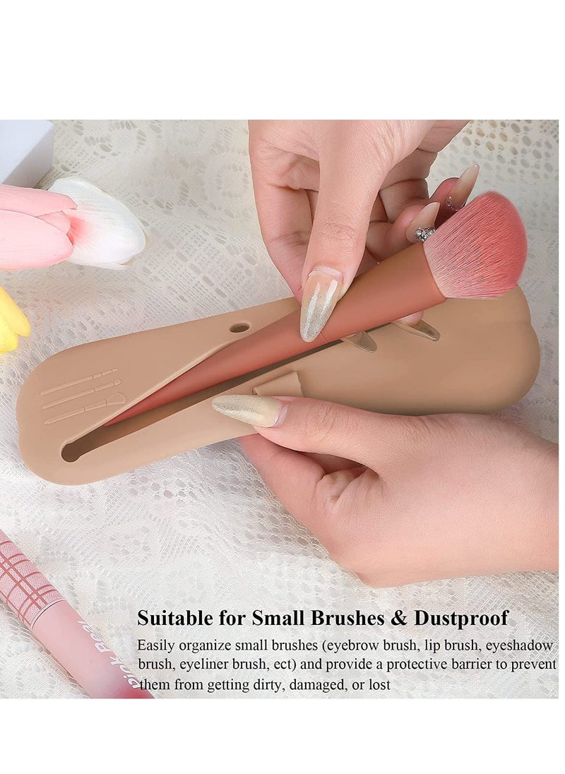 SYOSI - Travel Makeup Brush Holder, Silicon Makeup Brushes Case, Travel Makeup Brush Holder, Soft Portable Cosmetic Brushes Holders, Waterproof Makeup Brushes Organizer for Traveling 2 Pack - Image 1
