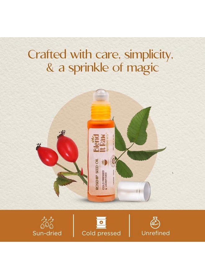 Blend It Raw Apothecary زيت الورد البري رول أون من بليند إت راو | يحارب تصبغات الشفاه وتحت العين | يزيل الندوب وبقع حب الشباب | زيت معصور على البارد | عبوة مناسبة للسفر | 10 مل - Image 4
