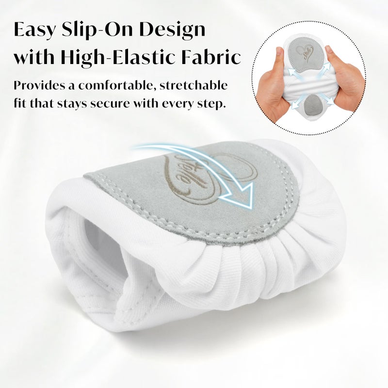Stelle Ballet Shoes for Women Highly Stretch Canvas Dance Slipper Ballet Mesh Flats Non-Slip Yoga(White,6MW) - Image 4