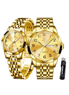 OLEVS OLEVS Valentine's Romantic Couple Watches His and Hers Ultrathin Classic Quartz Analog Wrist Watches Gifts Set for Lovers Set of Two Quartz Watch Stainless Steel Waterproof Date Watches  - Image 1