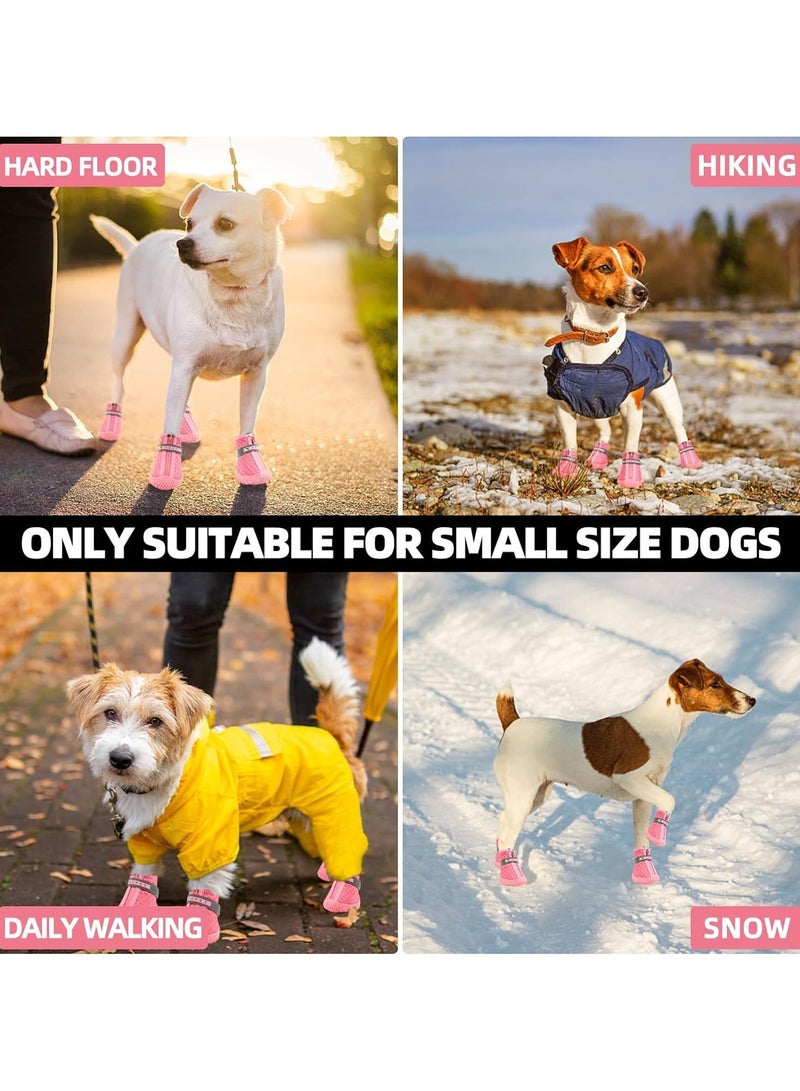 erorex Dog Shoes for Small Dogs Boots, 4PCS Waterproof Dog Booties Paw Protector for Outdoor Walking, Puppy Shoes with Reflective Strip Rugged Anti-Slip Sole for Hardwood Floors Hot Pavement, Szie #2 - Image 5