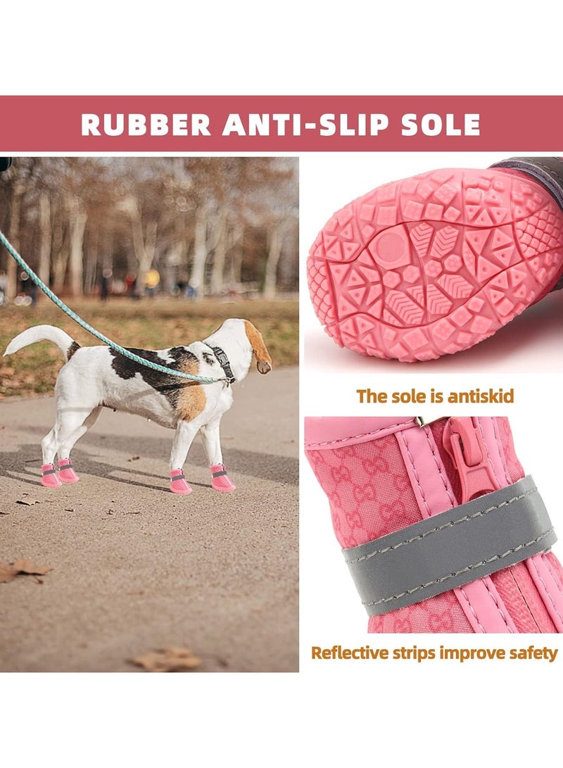 erorex Dog Shoes for Small Dogs Boots, 4PCS Waterproof Dog Booties Paw Protector for Outdoor Walking, Puppy Shoes with Reflective Strip Rugged Anti-Slip Sole for Hardwood Floors Hot Pavement, Szie #2 - Image 2