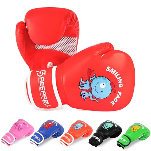 SAEEPABUL Kids Boxing Gloves for Boys and Girls, Boxing Gloves for Kids 3-15, Youth Boxing Training Gloves, Kid Sparring Punching Gloves for Punching Bag, Kickboxing, Muay Thai, MMA, Orange, 4oz - Image 1