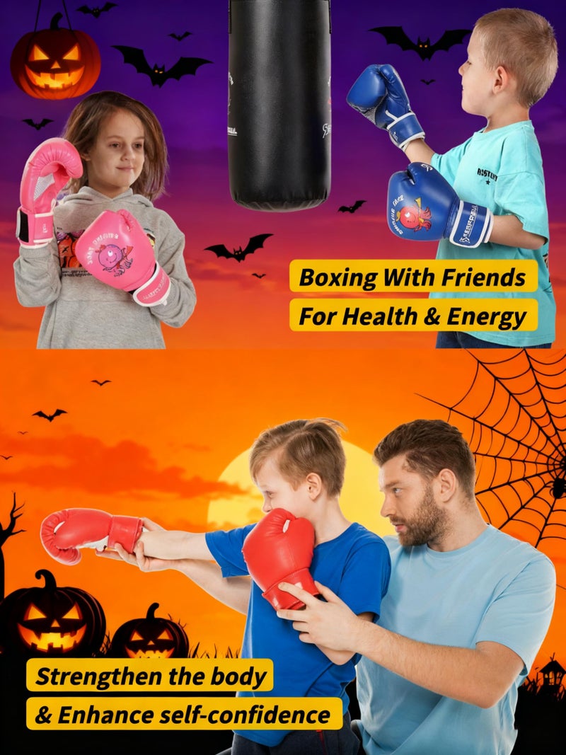 SAEEPABUL Kids Boxing Gloves for Boys and Girls, Boxing Gloves for Kids 3-15, Youth Boxing Training Gloves, Kid Sparring Punching Gloves for Punching Bag, Kickboxing, Muay Thai, MMA, Orange, 4oz - Image 3
