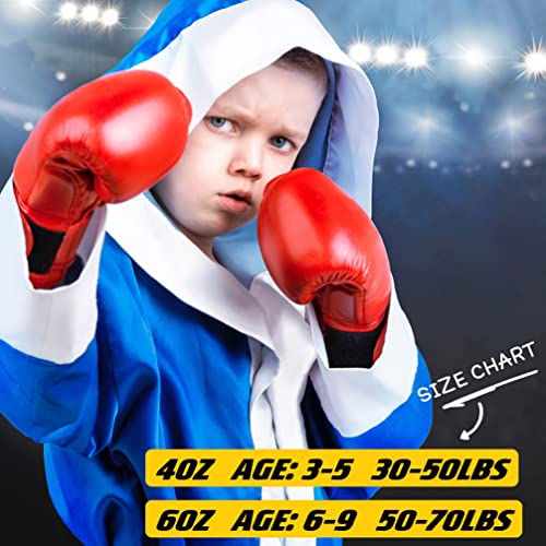 SAEEPABUL Kids Boxing Gloves for Boys and Girls, Boxing Gloves for Kids 3-15, Youth Boxing Training Gloves, Kid Sparring Punching Gloves for Punching Bag, Kickboxing, Muay Thai, MMA, Orange, 4oz - Image 5