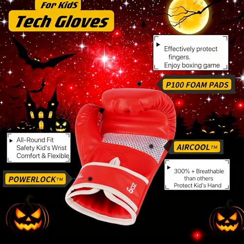 SAEEPABUL Kids Boxing Gloves for Boys and Girls, Boxing Gloves for Kids 3-15, Youth Boxing Training Gloves, Kid Sparring Punching Gloves for Punching Bag, Kickboxing, Muay Thai, MMA, Orange, 4oz - Image 2