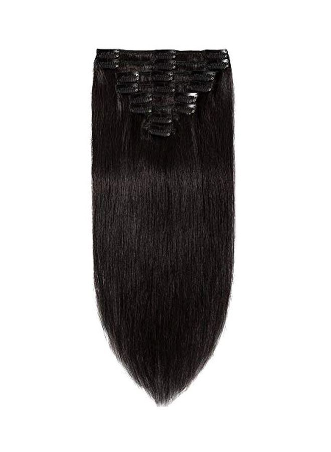 نيبمينينت مجموعة وصلات شعر بشري بمشبك، من 8 قطع أسود طبيعي 1B 18بوصة - Image 1