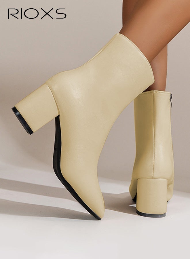 ريوكس حذاء رجلات النساء، حذاء غربي كوفو بساق عالي 6.5 سم، حذاء ساق كامل اللون للسيدات، حذاء جلدية مستطيل الشكل بأصابع مستديرة، حذاء ذي ساق علوية كبيرة للنساء، أحذية الربيع والخريف والشتاء ذات المكشاف الجانبي، حذاء ساق ملابس للمرأة، أحذية نسائية أنيقة - Image 2