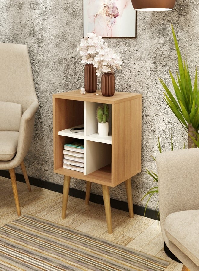 Tecnomobili End Table  With shelves Almound Color 45x33x59.5 cm  - Image 1