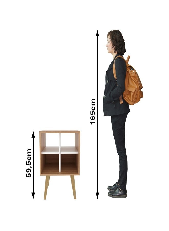 Tecnomobili End Table  With shelves Almound Color 45x33x59.5 cm  - Image 3