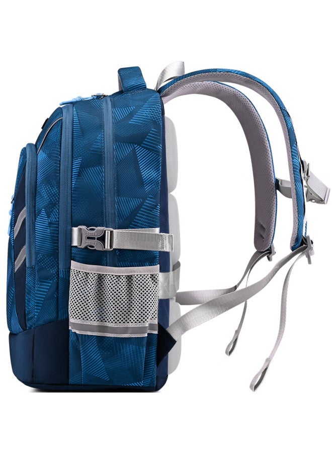 Edison Middle School Student Backpack, Large Capacity, Reflective, Spine-protecting, Load-reducing, Anti-drop, High School Student Backpack, 2509-2 Blue - Image 5