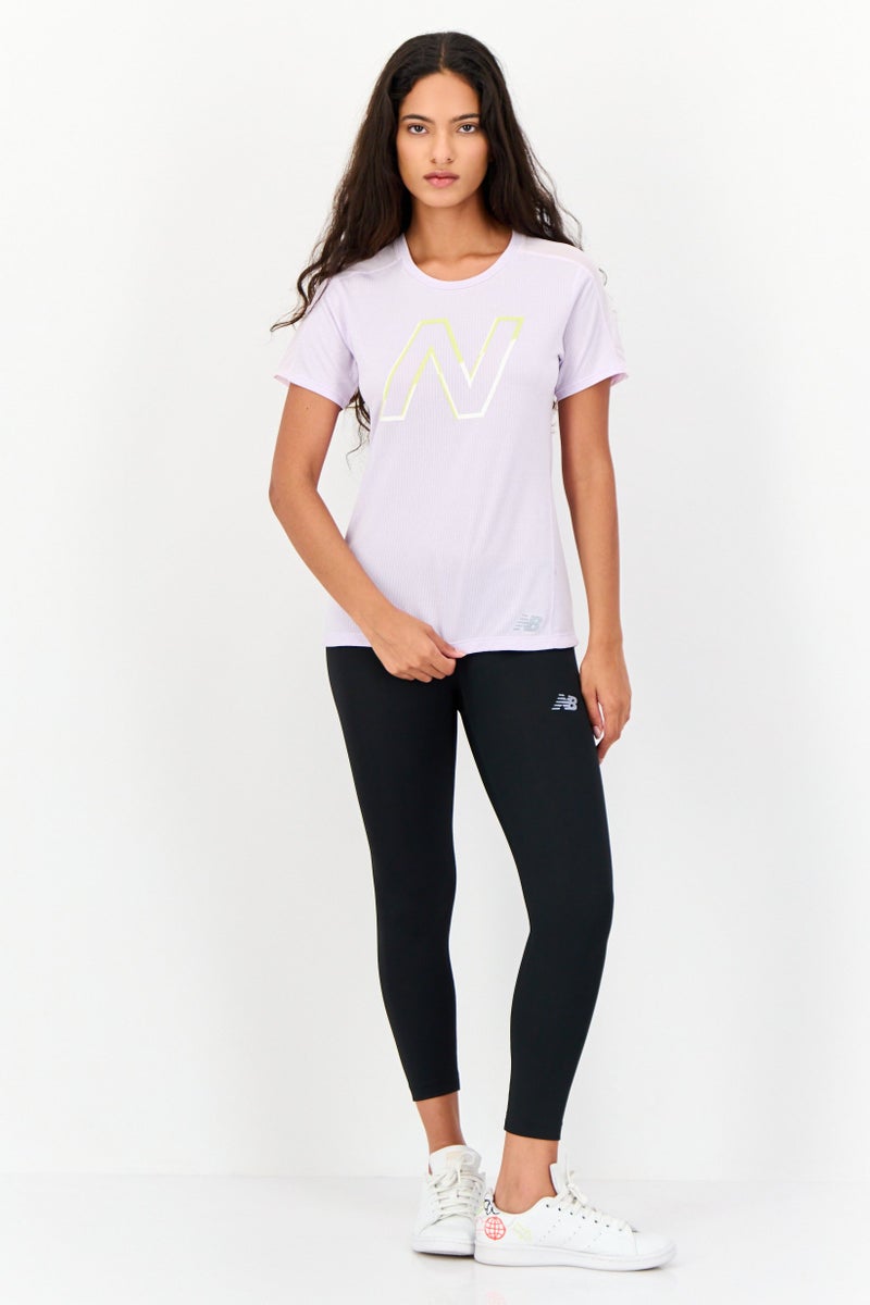 New Balance Women Athletic Fit Short Sleeves Running T-Shirt, Purple  - Image 4