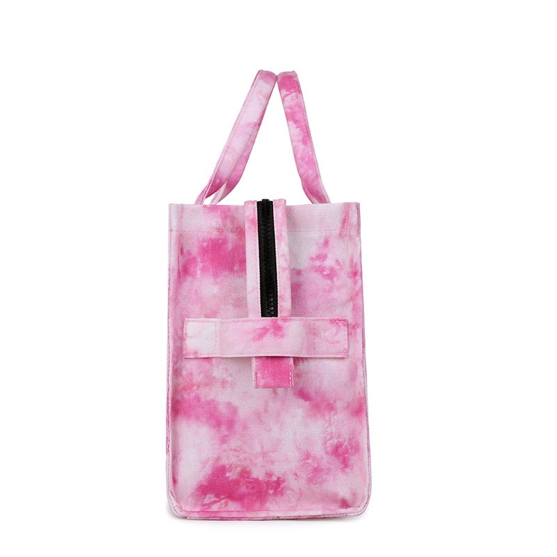 Women'S Bag New Canvas Letter Shoulder Tote Bag Simple Tie-Dyed Large Capacity Commuter Crossbody Bag - Image 5