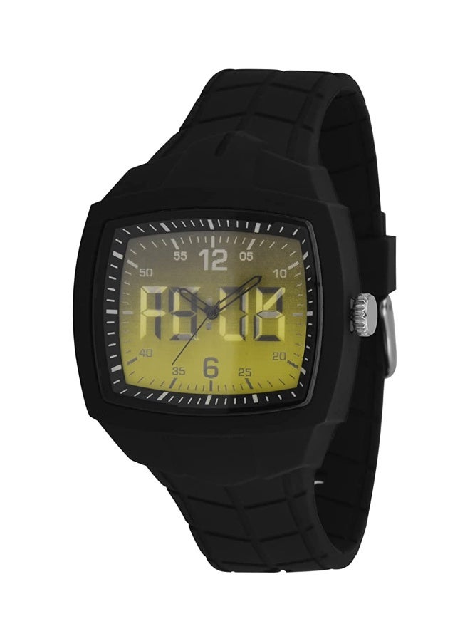 French Connection ساعة أنالوج للرجال بقرص أسود وحزام سيليكون أسود 48 مم - Image 2