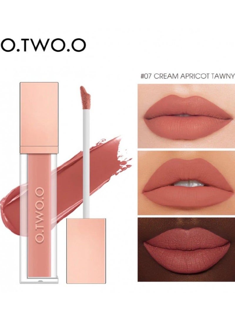 O.TWO.O Matte Waterproof Liquid Lipstick 07 Apricot Tawny Cream 5g - Image 4
