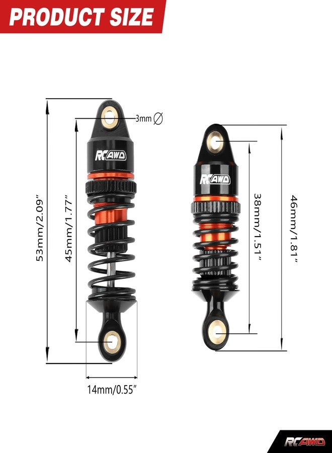 RCAWD Upgrades for Losi 1/12 RC Racecar On-Road Car Shock Absorbers Parts, Front Rear RC Shocks Damper Set Aluminum Orange - Image 3