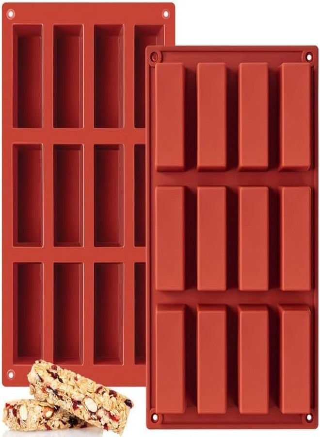 Moldberry Silicone Protein Bar Mold – 12 Cavity Medium Narrow Rectangle Energy Bar Maker for Caramel, Muffins, Brownies, Cornbread, Cheesecake, Soap, Butter – Non-Stick Bakeware Mould (1 Pack) - Image 1