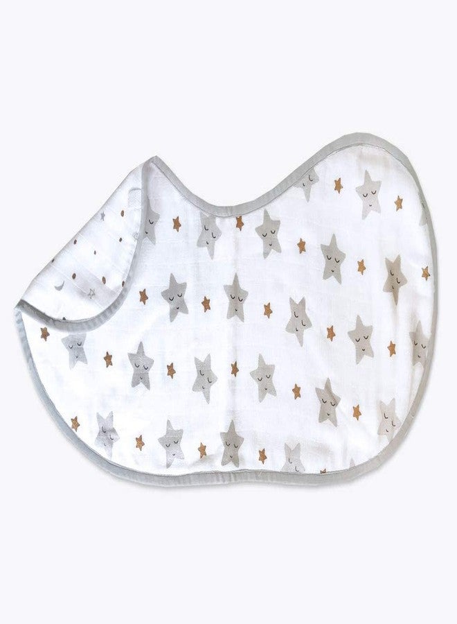 Masilo Organic Cotton Muslin Burp & Bibs Toddlers Cloth Gift Set for Newborn Baby, Pack of 1 - Sleepy Star Gold - Image 2