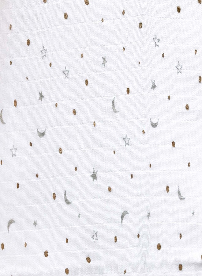 Masilo Organic Cotton Muslin Burp & Bibs Toddlers Cloth Gift Set for Newborn Baby, Pack of 1 - Sleepy Star Gold - Image 4