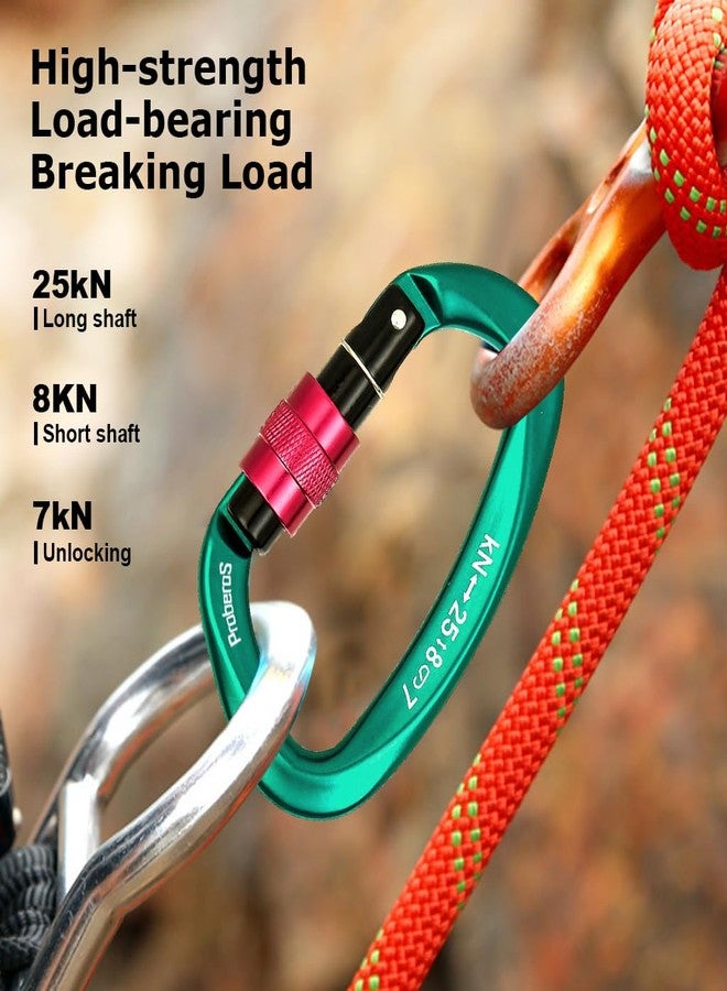 برو بيروس مشبك كارابين للتسلق من بروبيروس®، مشبك خطاف سريع، مشبك كارابين على شكل حرف D بقفل لولبي، كارابين ألومنيوم طيران شديد التحمل بقوة 25 كيلو نيوتن، مناسب لأنشطة التسلق المختلفة، 10 × 5.8 سم - Image 4