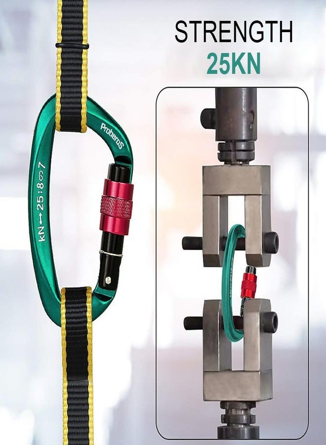 برو بيروس مشبك كارابين للتسلق من بروبيروس®، مشبك خطاف سريع، مشبك كارابين على شكل حرف D بقفل لولبي، كارابين ألومنيوم طيران شديد التحمل بقوة 25 كيلو نيوتن، مناسب لأنشطة التسلق المختلفة، 10 × 5.8 سم - Image 3