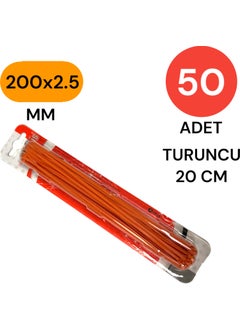 Tek-İş Plastic Cable Tie Clip Velcro Clamp 200 mm x 2.5 mm Orange 50 Pcs  - Image 2