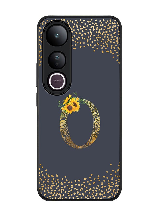 Stylizedd For vivo V50 Lite Case,Slim fit Camera Protection, Shockproof Thin Phone cover  - Custom Floral Monogram - O  (Grey )