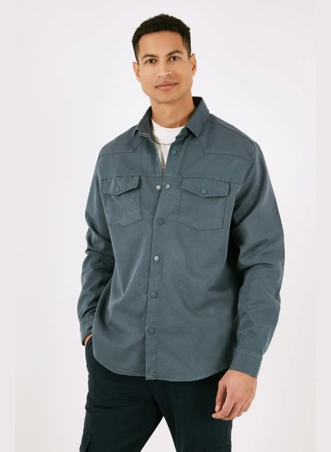 Buratti  Buratti Cotton Regular Fit Double Pocket Shirt Men's SHIRT CF24W116927 for Men | Best Price UAE